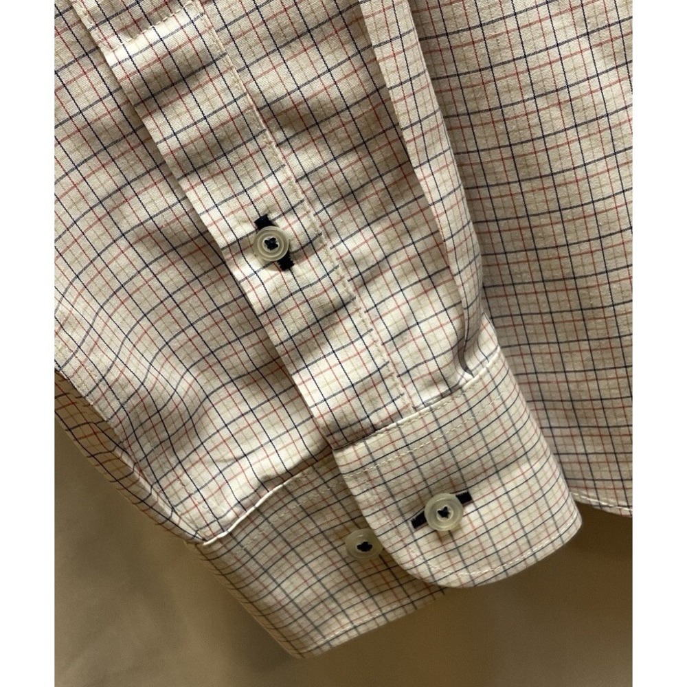 Men's UNTUCKit‎ Long Sleeve Plaid Dress Shirt White Pink Blue Slim Fit Large - Picture 3 of 6